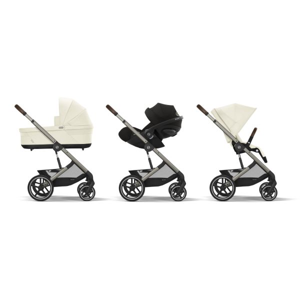 Poussette trio Balios S Lux 3 Seashell Beige + Siège auto Cloud G i-Size + Nacelle + Base G