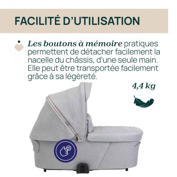 Poussette trio Bellagio + siège auto First Seat Recline i-Size amber glow + nacelle Flex lunar rock