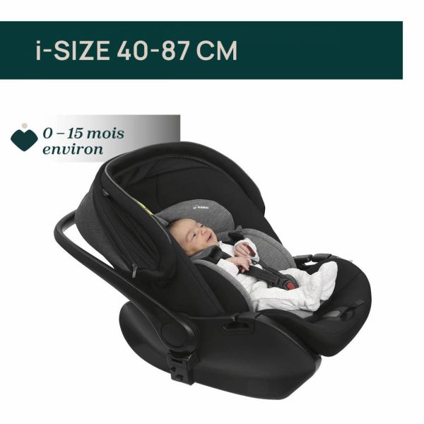 Poussette trio Bellagio + siège auto First Seat Recline i-Size amber glow + nacelle Flex lunar rock