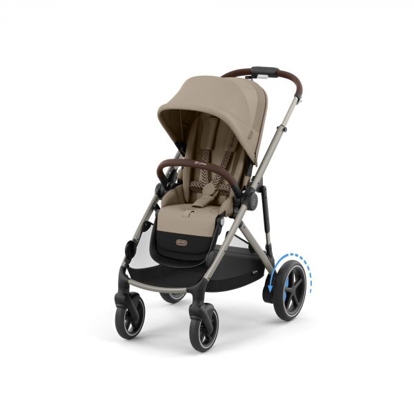 Poussette trio e-Gazelle S Almond Beige + Siège auto Cloud T i-Size + Nacelle S