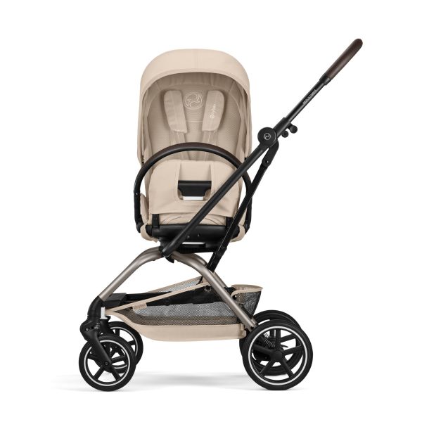 Poussette trio Eezy S Twist+ 2 pivotante Almond Beige avec nacelle Cot S et siège auto Cloud T i-Size Tissu Plus