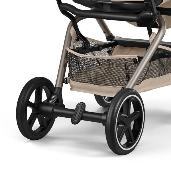 Poussette trio Eezy S Twist+ 2 pivotante Almond Beige avec nacelle Cot S et siège auto Cloud T i-Size Tissu Plus