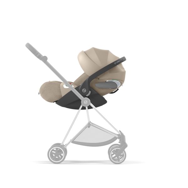 Poussette trio Eezy S Twist+ 2 pivotante Almond Beige avec nacelle Cot S et siège auto Cloud T i-Size Tissu Plus