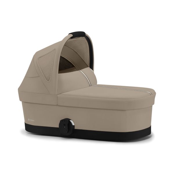 Poussette trio Eezy S Twist+ 2 pivotante Almond Beige avec nacelle Cot S et siège auto Cloud T i-Size Tissu Plus