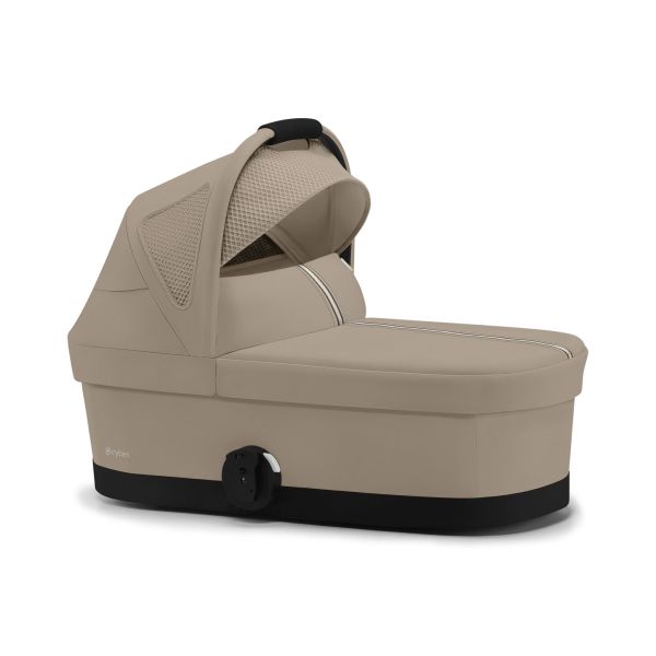 Poussette trio Eezy S Twist+ 2 pivotante Almond Beige avec nacelle Cot S et siège auto Cloud T i-Size Tissu Plus