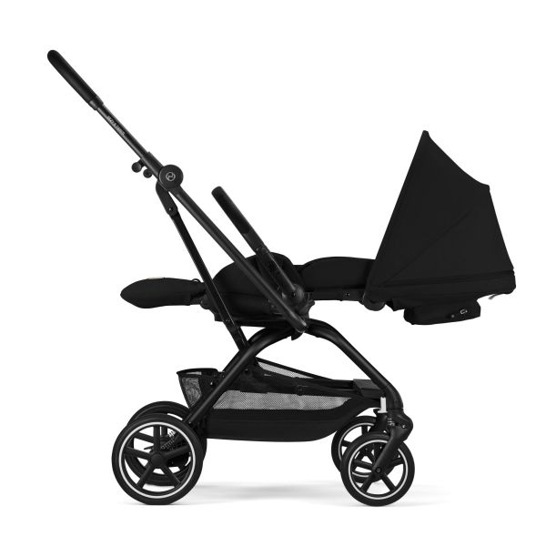 Poussette trio Eezy S Twist+ 2 pivotante Magic Black avec nacelle Cot S et siège auto Cloud T i-Size Tissu Plus