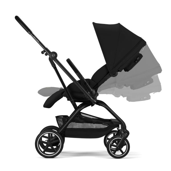 Poussette trio Eezy S Twist+ 2 pivotante Magic Black avec nacelle Cot S et siège auto Cloud T i-Size Tissu Plus
