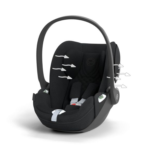 Poussette trio Eezy S Twist+ 2 pivotante Magic Black avec nacelle Cot S et siège auto Cloud T i-Size Tissu Plus