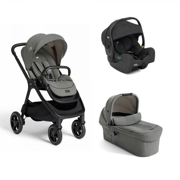 Poussette trio Finiti Signature Evergreen + siège auto i-Gemm 3 Shale + nacelle Ramble signature XL Evergreen