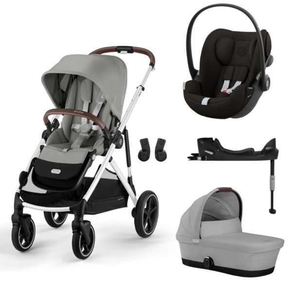 Poussette trio Gazelle S Stone Grey + Siège auto Cloud G i-Size + Nacelle S + Base G