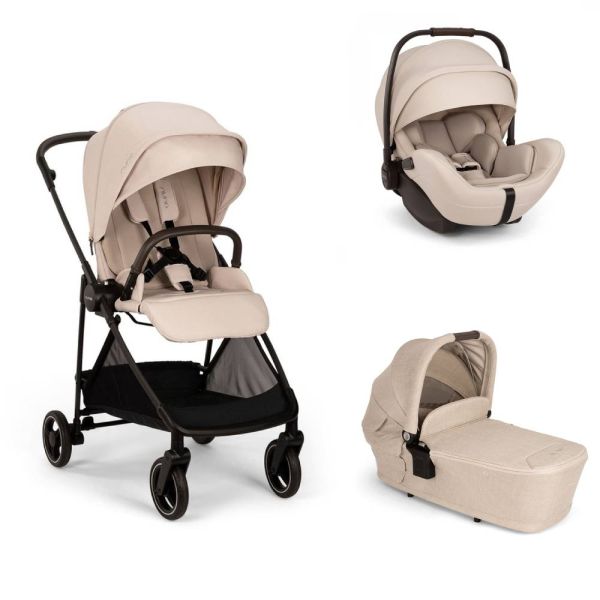 Poussette trio Ixxa Next + siège auto Arra Flex + nacelle Lytl Biscotti