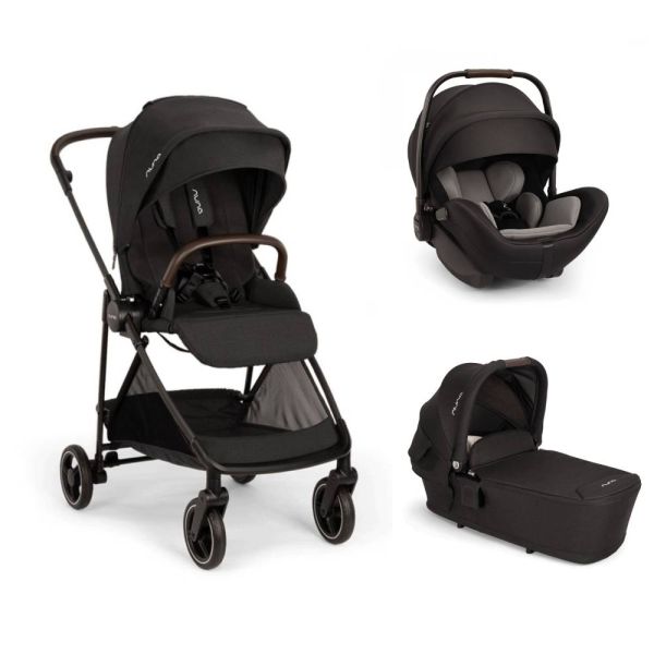 Poussette trio Ixxa Next + siège auto Arra Flex + nacelle Lytl Caviar