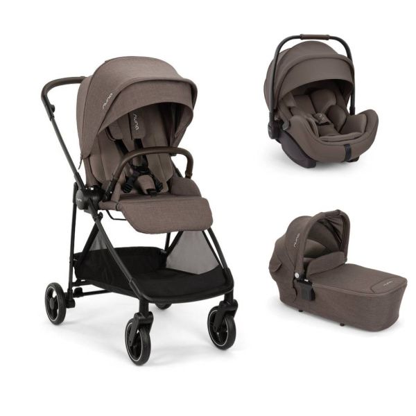 Poussette trio Ixxa Next + siège auto Arra Flex + nacelle Lytl Chestnut