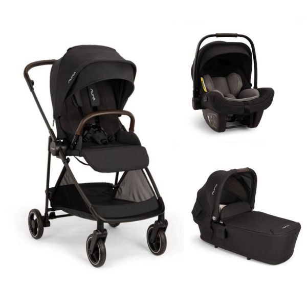 Poussette trio Ixxa Next + siège auto Pipa Next + nacelle Lytl Caviar