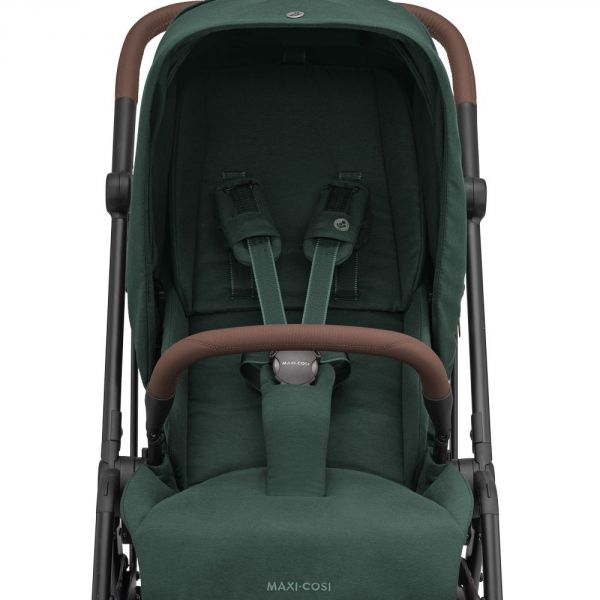 Poussette trio Leona² + siège auto Cabriofix i-Size + nacelle Sense Twillic Green
