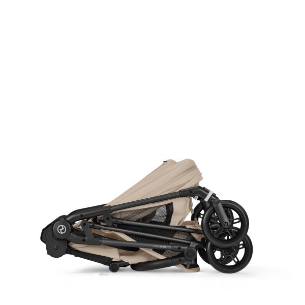 Poussette trio Melio Carbon 6 Almond Beige avec siège auto Cloud G i-Size et nacelle