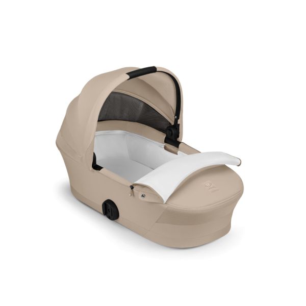Poussette trio Melio Carbon 6 Almond Beige avec siège auto Cloud G i-Size et nacelle