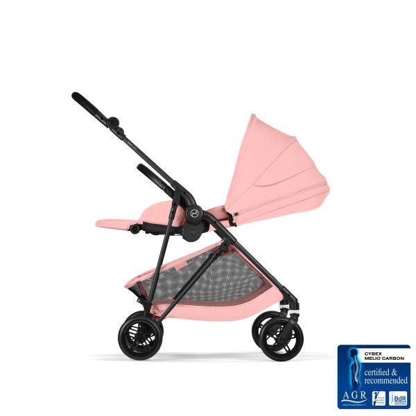 Poussette trio Melio Carbon 6 Candy Pink avec siège auto Cloud T i-Size et nacelle