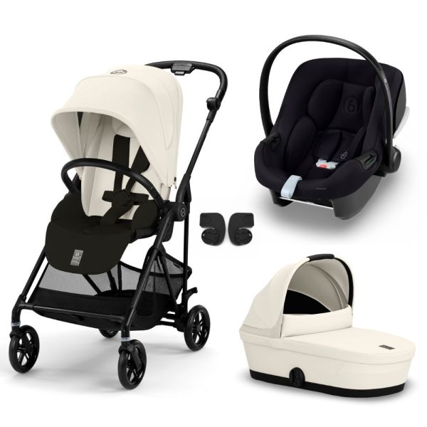 Poussette trio Melio Carbon Canvas White + Aton B2 i-Size + Nacelle