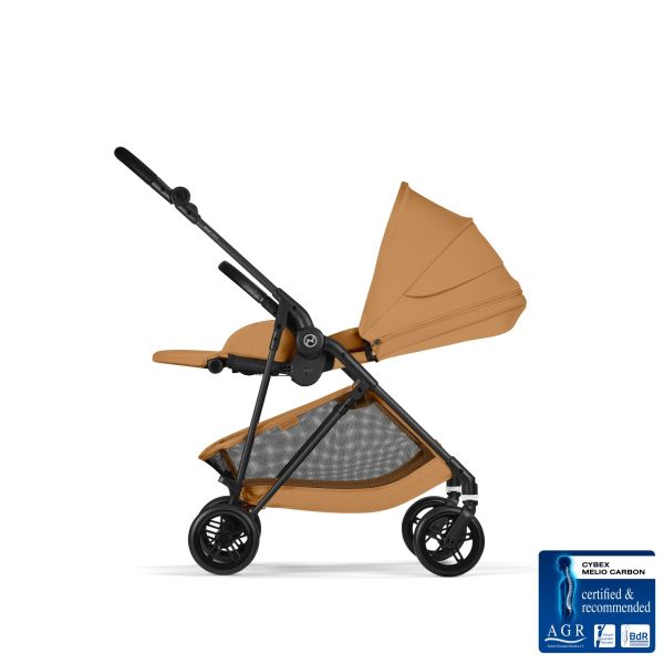 Poussette trio Melio Carbon 6 Cinnamon Yellow avec siège auto Cloud T i-Size et nacelle