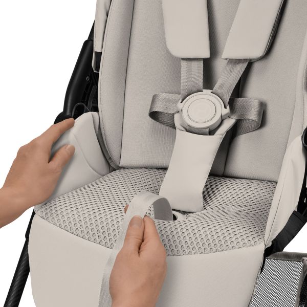 Poussette trio Melio Carbon 6 Dune Grey avec siège auto Cloud G i-Size et nacelle