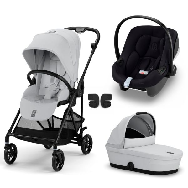 Poussette trio Melio Carbon Fog Grey + Aton B2 i-Size + Nacelle