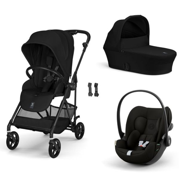 Poussette trio Melio Carbon 6 Magic Black avec siège auto Cloud G i-Size et nacelle