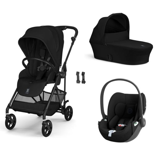 Poussette trio Melio Carbon 6 Magic Black avec siège auto Cloud T i-Size et nacelle