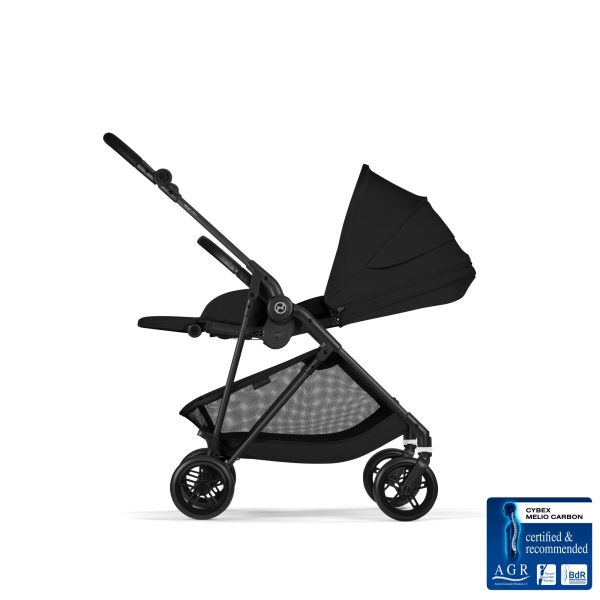 Poussette trio Melio Carbon 6 Magic Black avec siège auto Cloud T i-Size Tissu Plus et nacelle