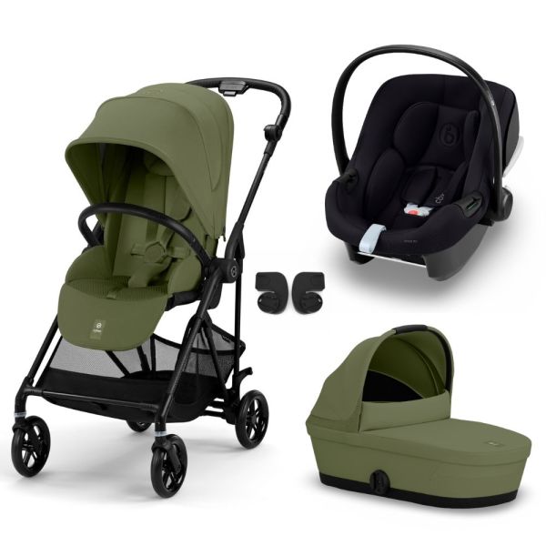 Poussette trio Melio Carbon Moss Green + Aton B2 i-Size + Nacelle