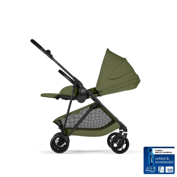 Poussette trio Melio Carbon 6 Moss Green avec siège auto Cloud T i-Size et nacelle