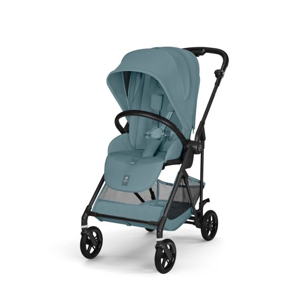Poussette trio Melio Carbon 6 Stormy Blue avec siège auto Cloud G i-Size et nacelle