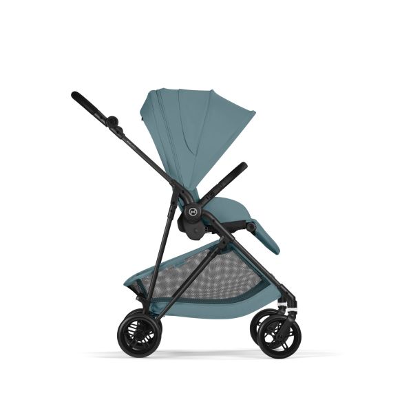 Poussette trio Melio Carbon 6 Stormy Blue avec siège auto Cloud G i-Size et nacelle