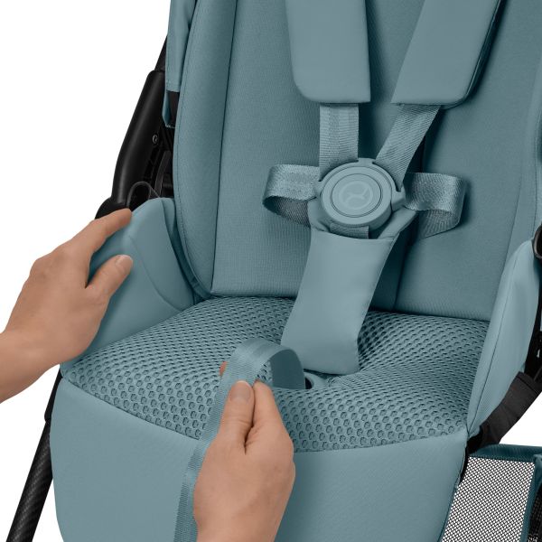 Poussette trio Melio Carbon 6 Stormy Blue avec siège auto Cloud G i-Size et nacelle