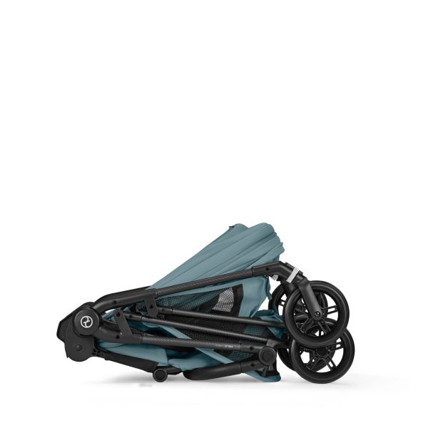 Poussette trio Melio Carbon 6 Stormy Blue avec siège auto Cloud G i-Size et nacelle