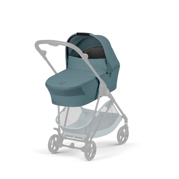 Poussette trio Melio Carbon 6 Stormy Blue avec siège auto Cloud G i-Size et nacelle