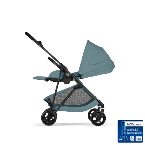 Poussette trio Melio Carbon 6 Stormy Blue avec siège auto Cloud T i-Size et nacelle