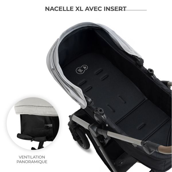 Poussette trio Moov² XL Air Wheels Moonlight Grey