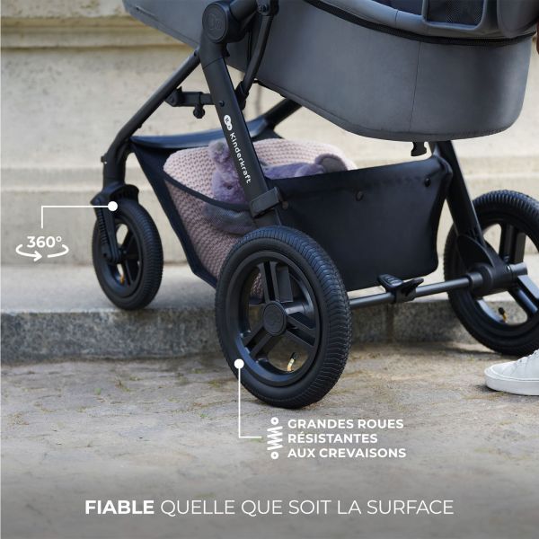 Poussette trio Moov² XL Air Wheels Moonlight Grey