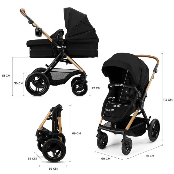 Poussette trio Moov² XL Air Wheels Pure Black