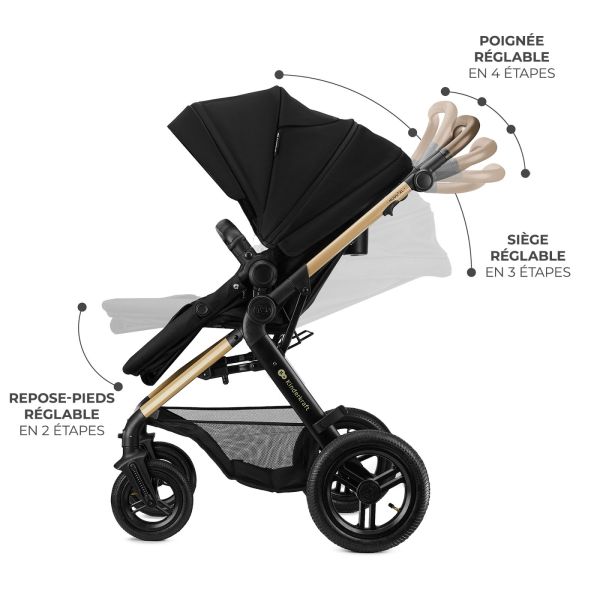 Poussette trio Moov² XL Air Wheels Pure Black