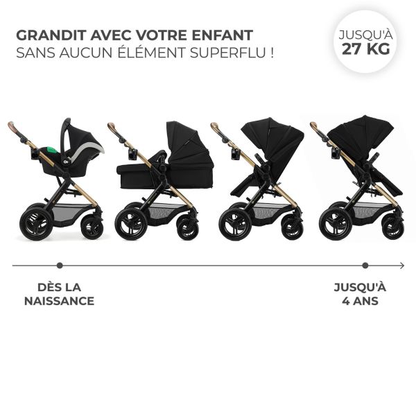 Poussette trio Moov² XL Air Wheels Pure Black