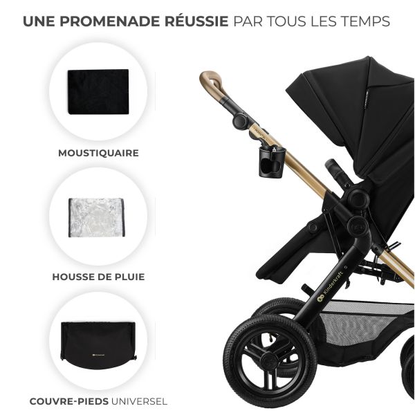Poussette trio Moov² XL Air Wheels Pure Black