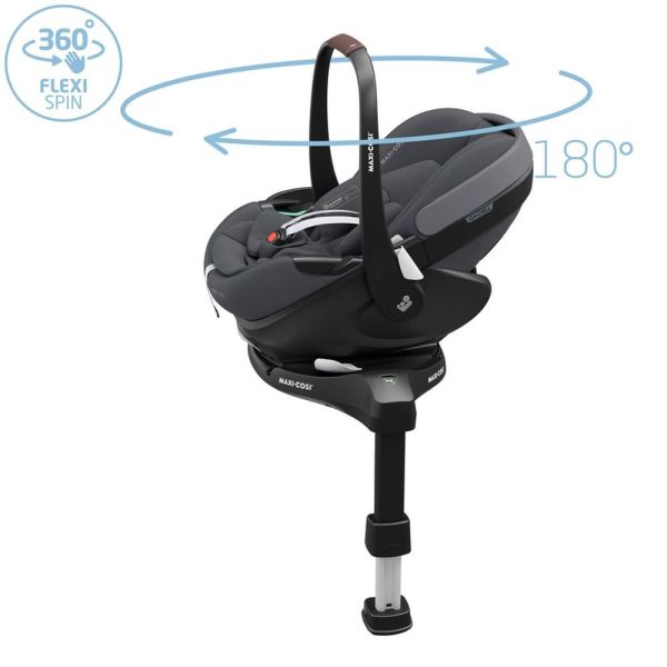 Poussette trio Oxford + Siège auto Pebble 360 Pro² + nacelle Sense Twillic Graphite + Base FamilyFix 360 Pro
