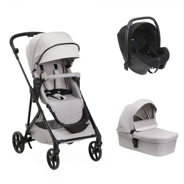 Poussette trio Seety Florence Beige + Siège auto Kory I-Size essential + Nacelle Seety