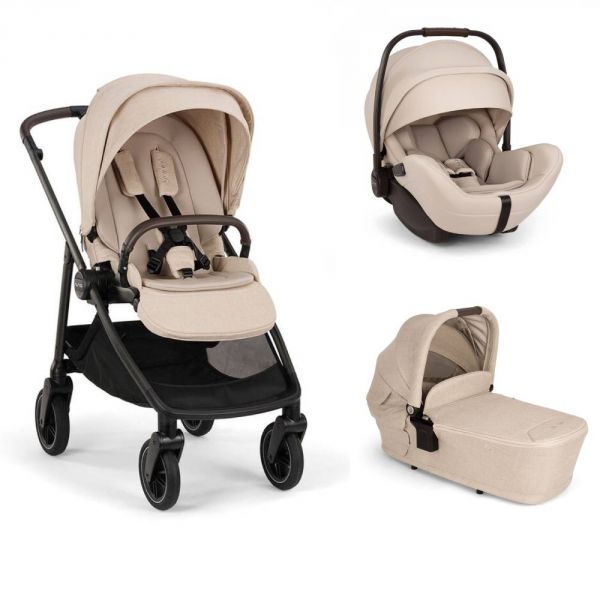 Poussette trio Swiv Biscotti + siège auto Arra Flex Biscotti + nacelle Lytl Biscotti