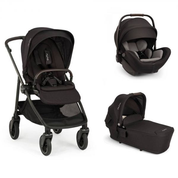 Poussette trio Swiv Caviar + siège auto Arra Flex Caviar + nacelle Lytl Caviar