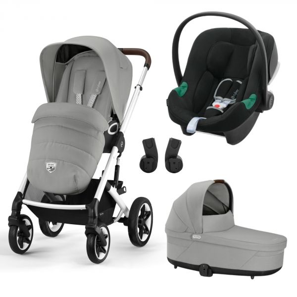 Poussette trio Talos S Lux 2 Stone Grey + Siège auto Aton B2 i-Size + Nacelle