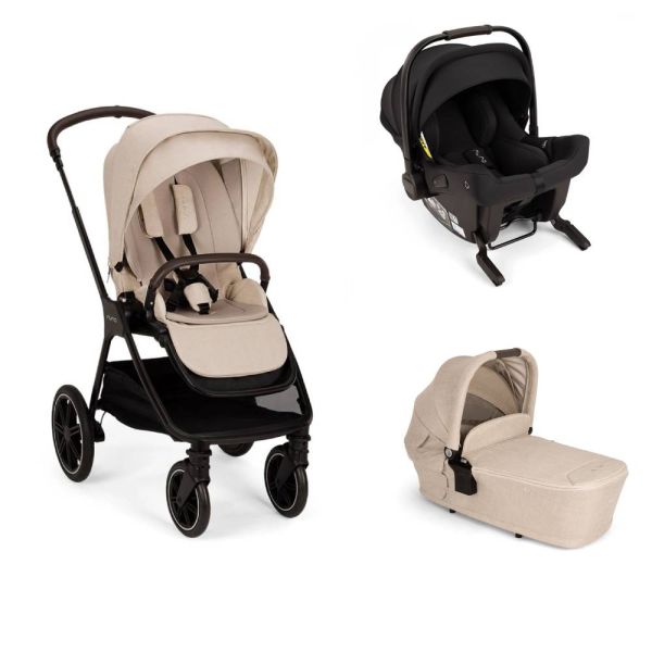 Poussette trio Triv LX Biscotti + siège auto Pipa Urbn Caviar + nacelle Lytl Biscotti