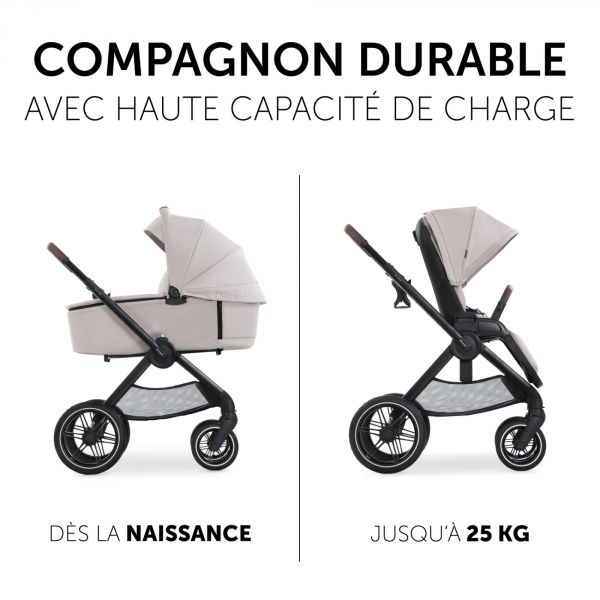 Poussette trio Walk N Care Beige avec coque drive N Care et base isofix